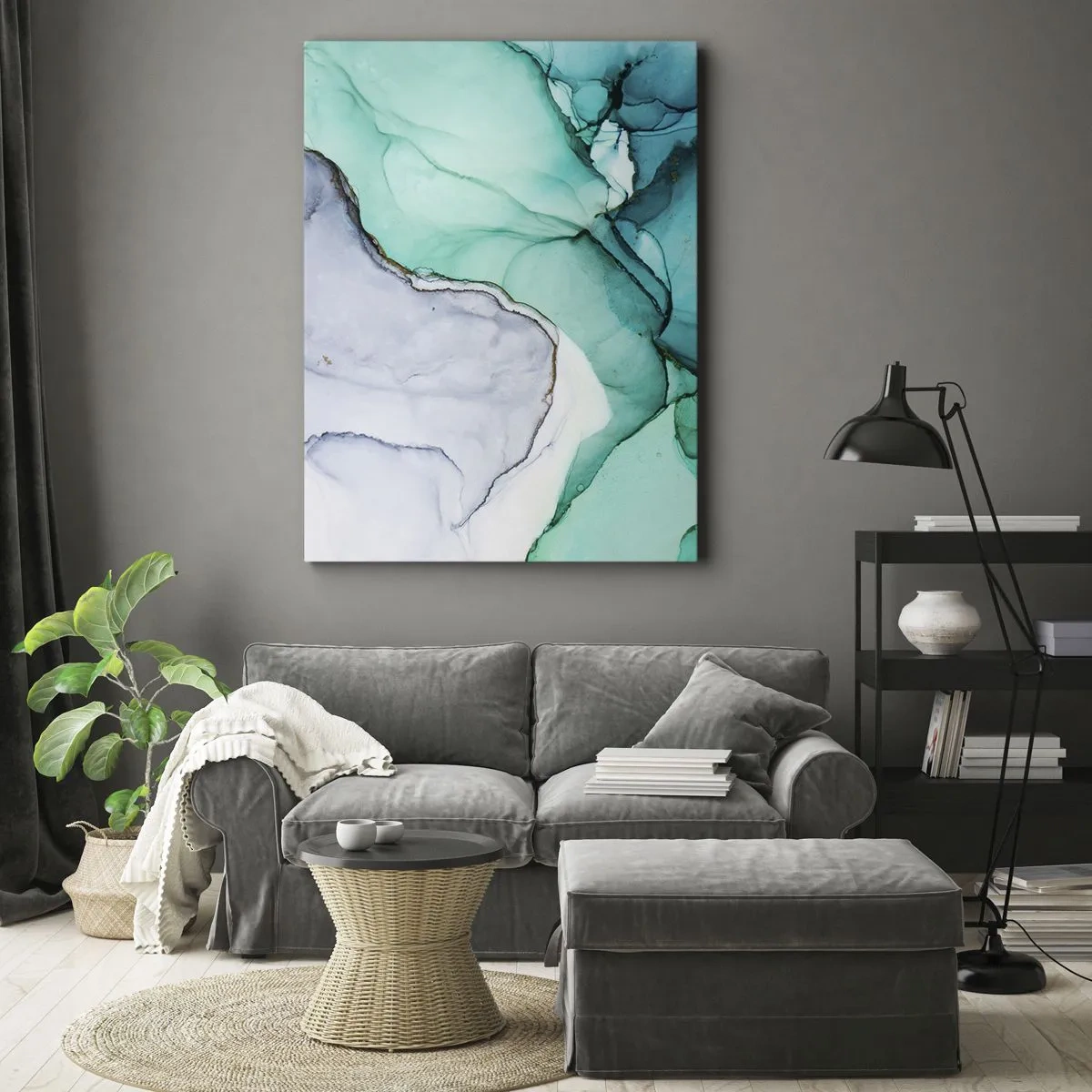 Obraz na plátne - Štúdia v tyrkysovej - 50x70 cm