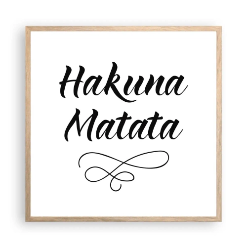 Plagát v ráme zo svetlého duba - Najlepšia rada - 60x60 cm