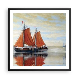 Plagát v čiernom ráme - Pluj, námorník… - 60x60 cm