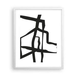 Plagát v bielom ráme - Čiernobiela konštrukcia - 40x50 cm