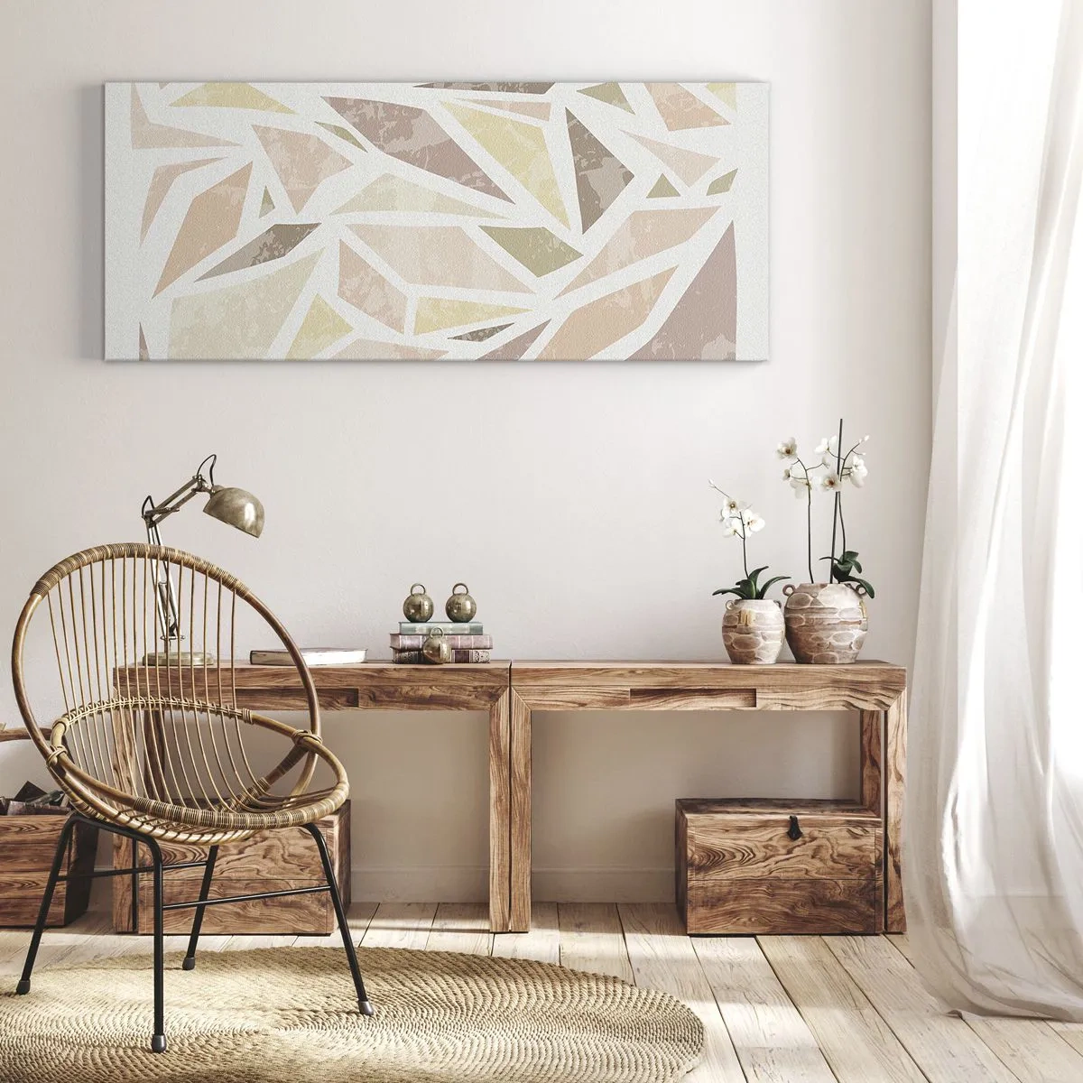 Obraz na plátne - Kompozícia: vitráž - 140x50 cm