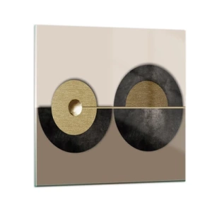 Obraz na skle - Variácie okolo kruhu - 50x50 cm