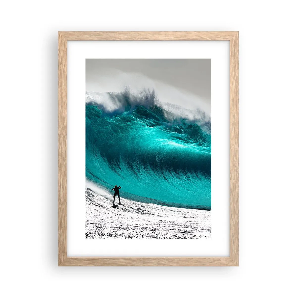 Plagát v ráme zo svetlého duba - Výzva prijatá - 30x40 cm