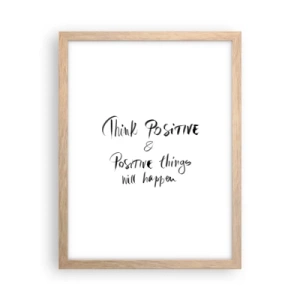 Plagát v ráme zo svetlého duba - Ako žiť? - 30x40 cm