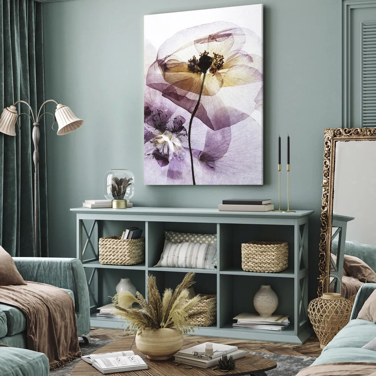 Obraz na plátne - Priehľadné telá kvetín - 80x120 cm