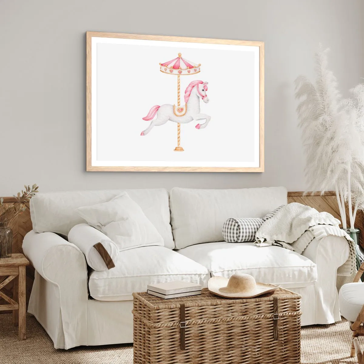 Plagát v ráme zo svetlého duba - Vyrazil z kopýtka - 91x61 cm