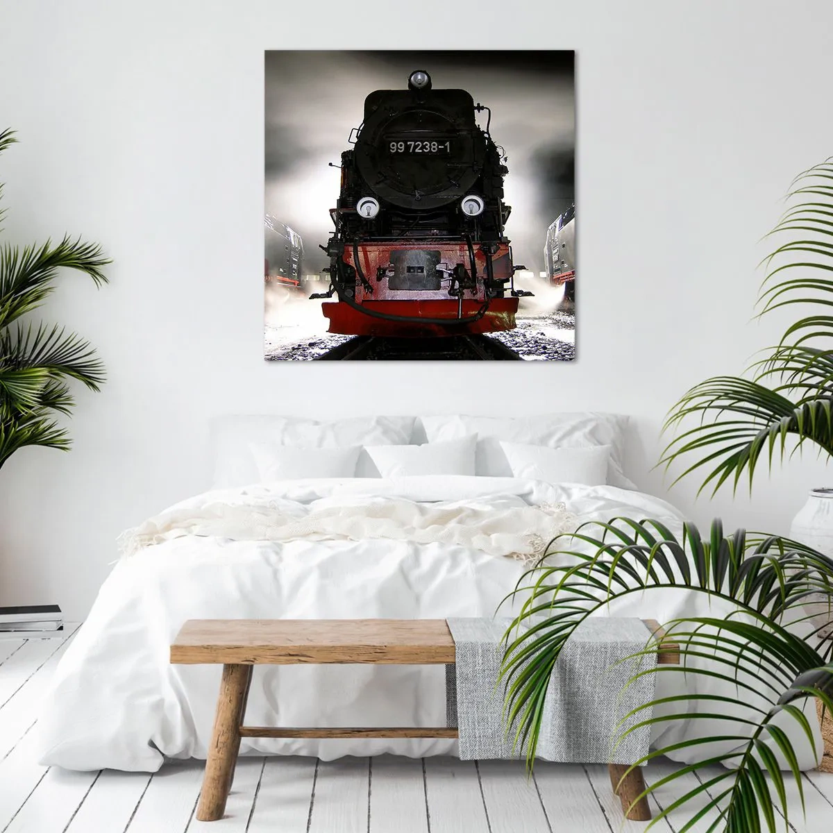 Obraz na plátne - Stojí a sápe, funí a fúka - 70x70 cm