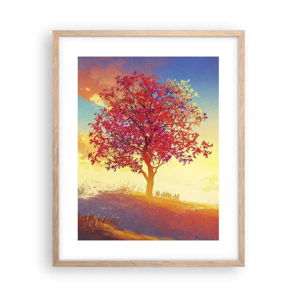 Plagát v ráme zo svetlého duba - Pútnik pri cieli - 40x50 cm