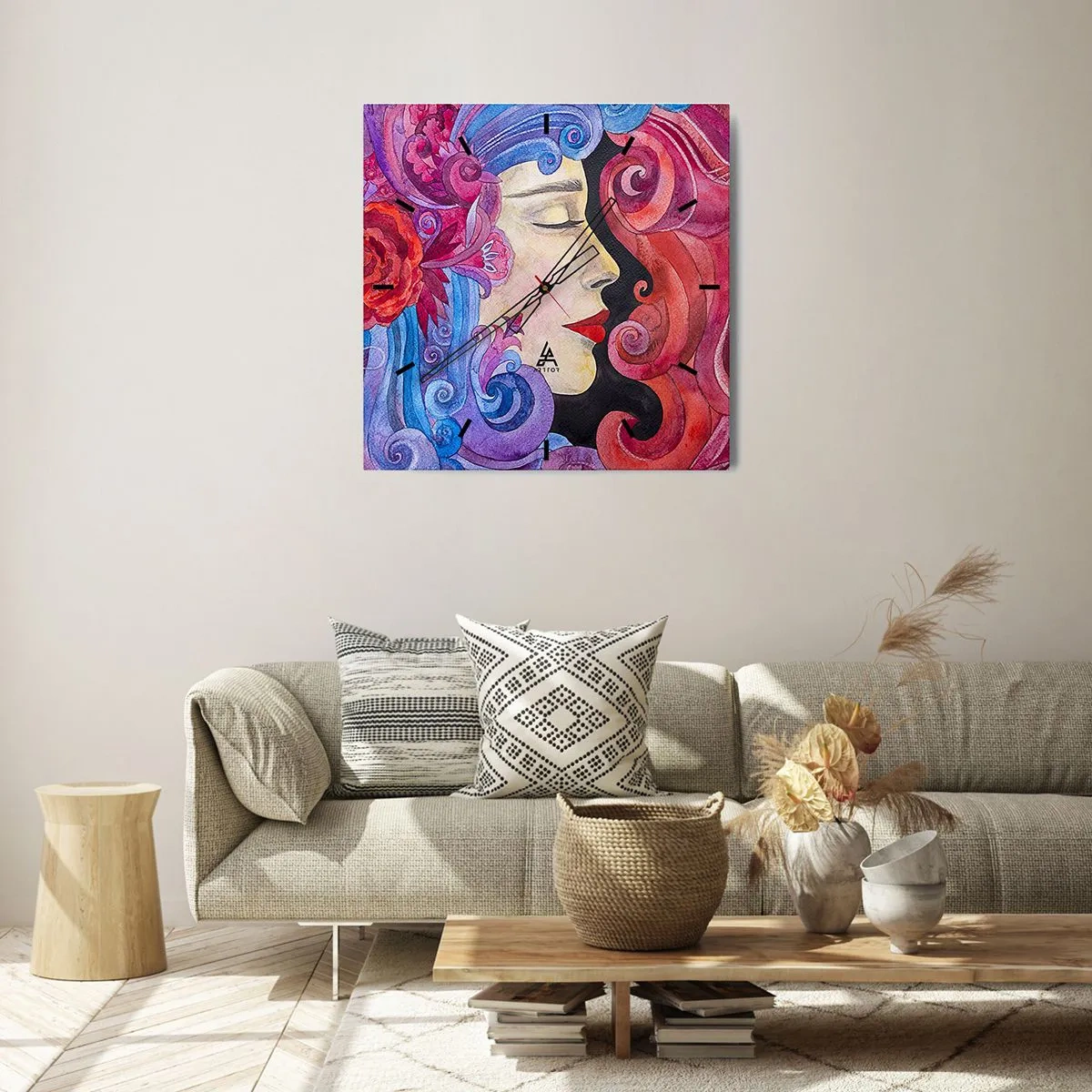 Nástenné hodiny - Secesia stále živá - 40x40 cm