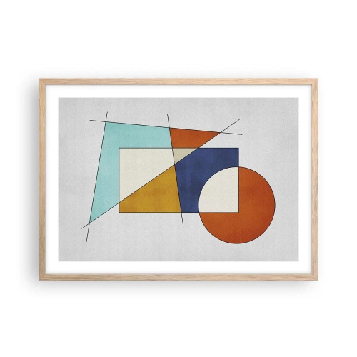 Plagát v ráme zo svetlého duba - Abstrakcia: modernistická zábava - 70x50 cm
