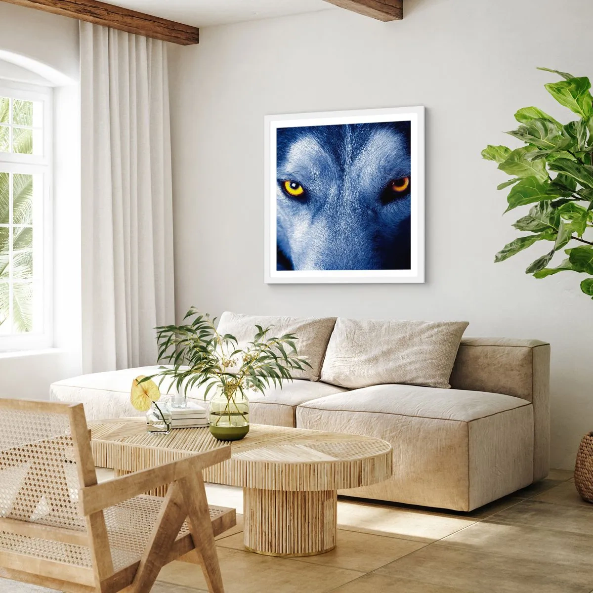 Plagát v bielom ráme - Fascinujúci pohľad - 60x60 cm