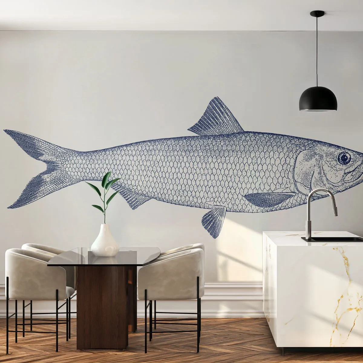 Fototapeta Premium Canvas - Pozdravy zo severných morí - Ryby, Morské zviera, Prímorský štýl - 250x175 cm