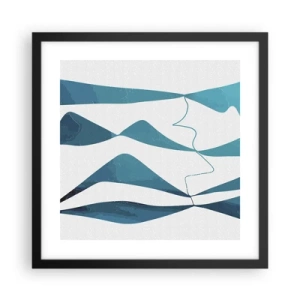 Plagát v čiernom ráme - Abstrakcia: tyrkysový vzťah - 40x40 cm