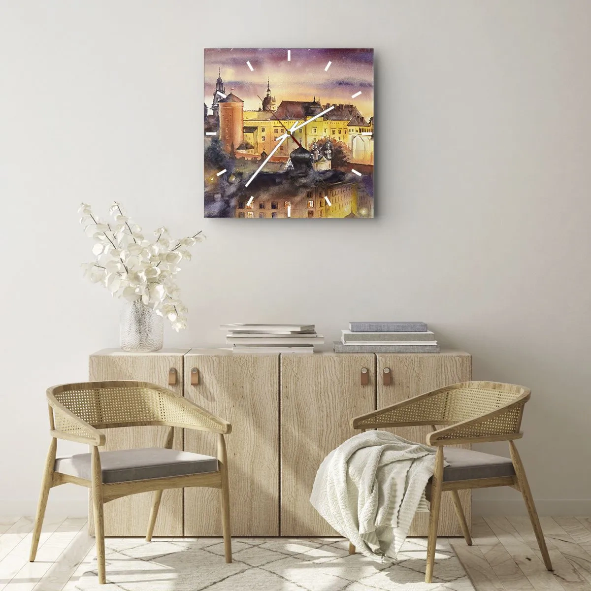 Nástenné hodiny - Dejiny a rozprávka - 40x40 cm