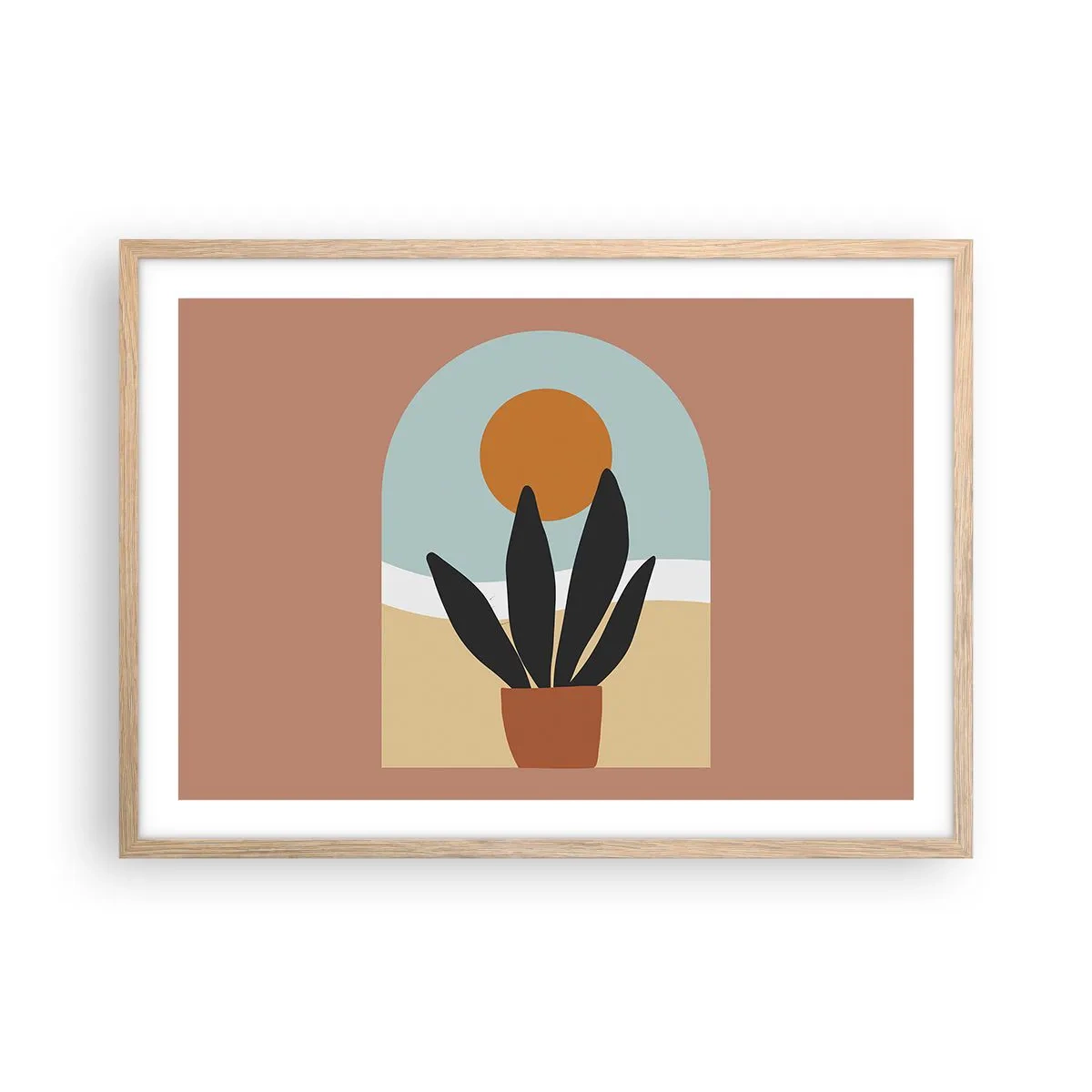 Plagát v ráme zo svetlého duba - Malé radosti - 70x50 cm