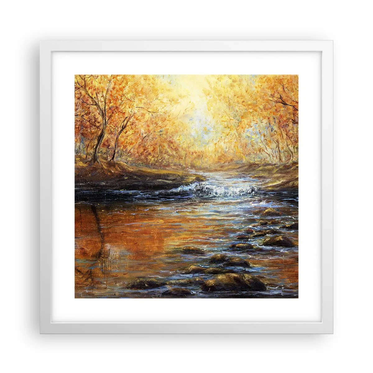 Plagát v bielom ráme - Zlatý potok - 40x40 cm