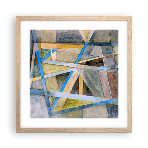 Plagát v ráme zo svetlého duba - Priamo alebo diagonálne? - 40x40 cm