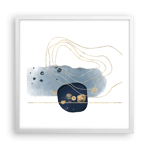 Plagát v bielom ráme - Modro-zlatá fantázia - 50x50 cm
