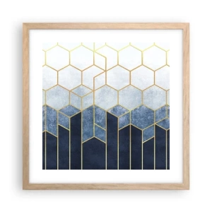 Plagát v ráme zo svetlého duba - Kompozícia v synkopickom rytme - 40x40 cm