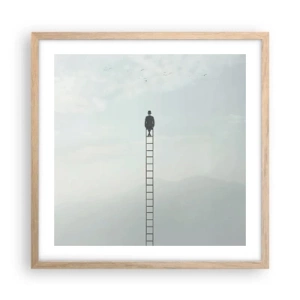 Plagát v ráme zo svetlého duba - Povzniesť sa nad to - 50x50 cm
