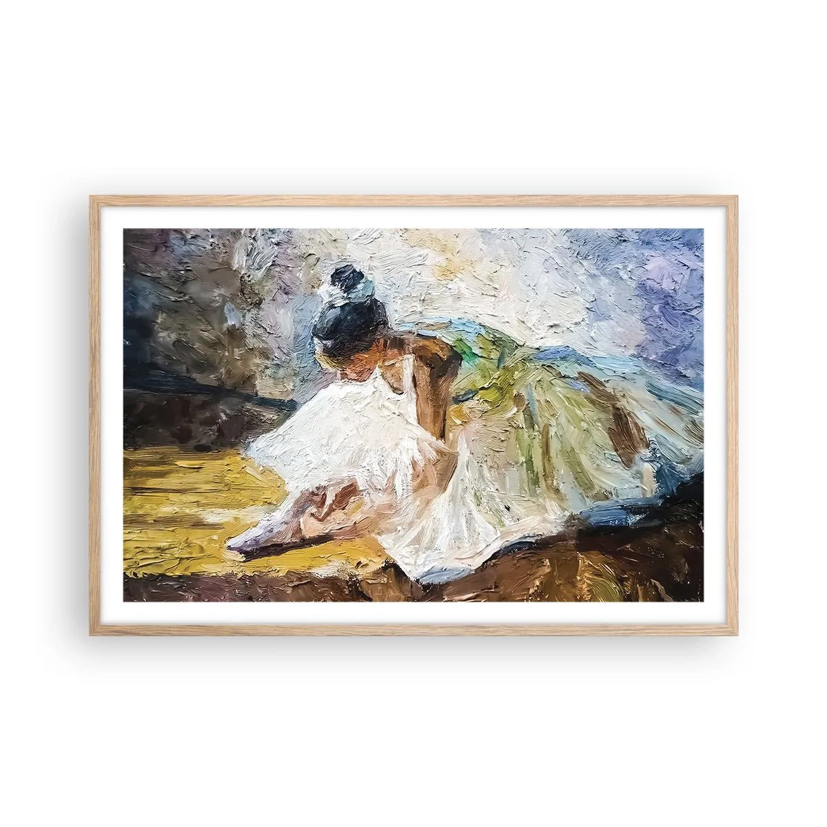 Plagát v ráme zo svetlého duba - Z Degasovho obrazu - 91x61 cm