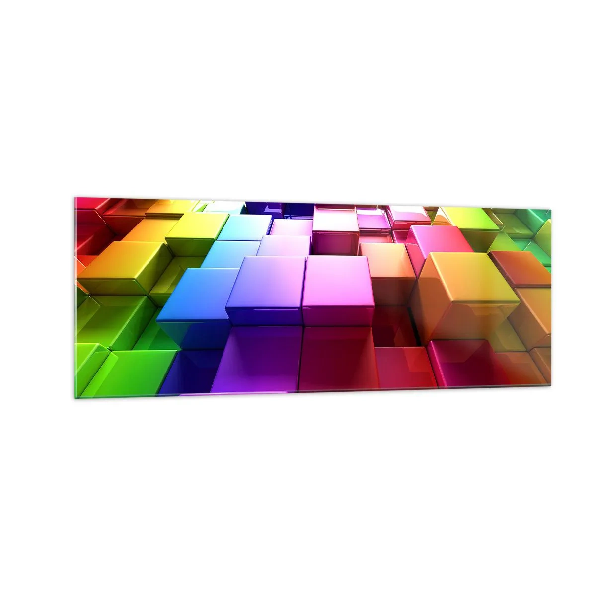 Obraz na skle - Op-artové spoločne v tíme - 140x50 cm