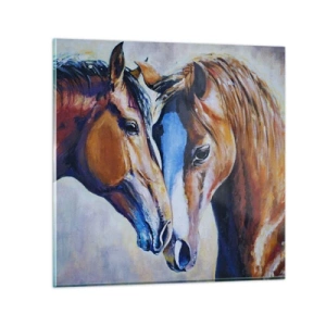 Obraz na skle - Je to priateľstvo? Je to láska? - 50x50 cm
