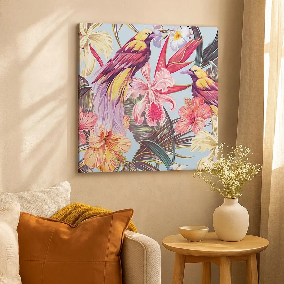 Obraz na plátne - Plátky a pierka - 30x30 cm