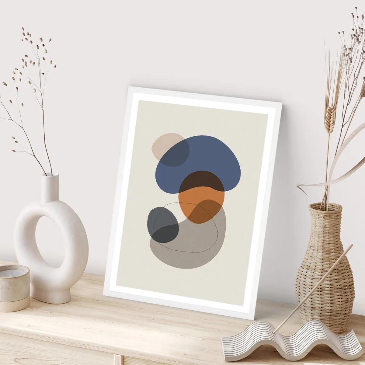 Plagát v bielom ráme - Kvapky farieb - 70x100 cm