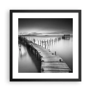 Plagát v čiernom ráme - Pokoj zabudnutého brehu - 40x40 cm