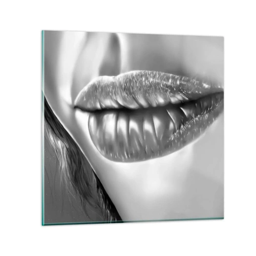 Obraz na skle - Viem, na čo myslíš… - 30x30 cm