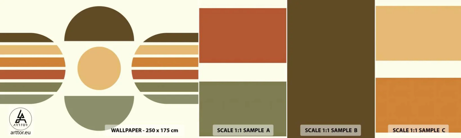 Vzorka Fototapeta Standard Eco - Vo farbách zeme - Abstrakcia, Kus, Grafika - 100x30 cm