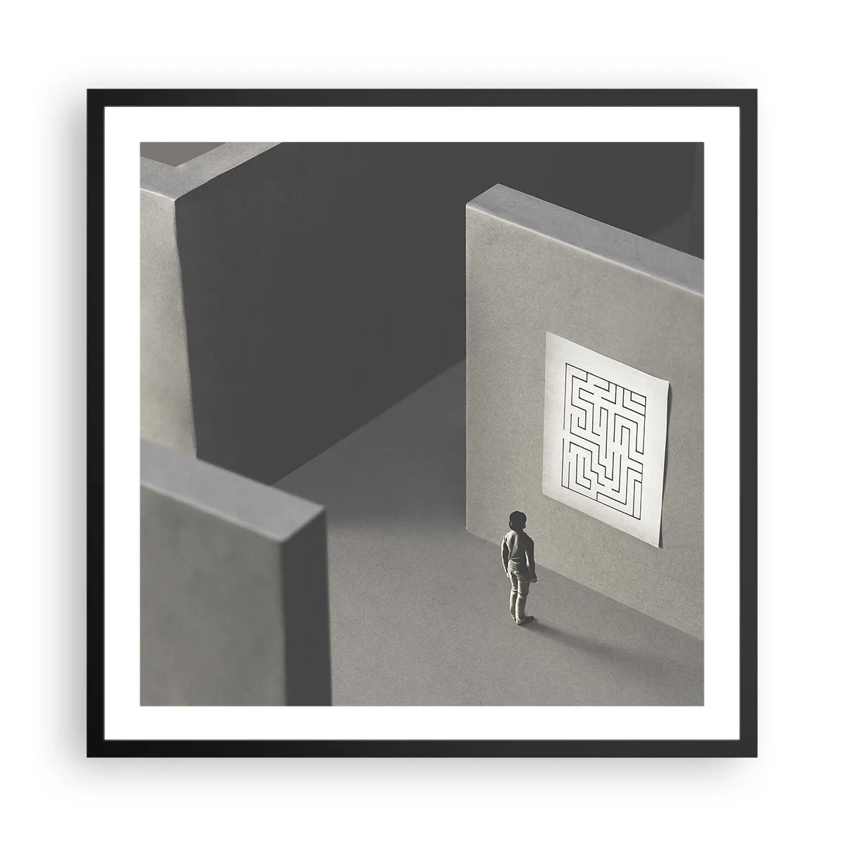 Plagát v čiernom ráme - Kde to ale som? - 60x60 cm