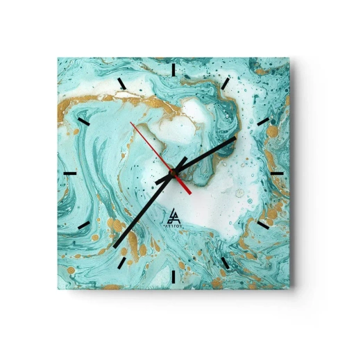 Nástenné hodiny - Pod veľkou vlnou z epochy Edo - 30x30 cm