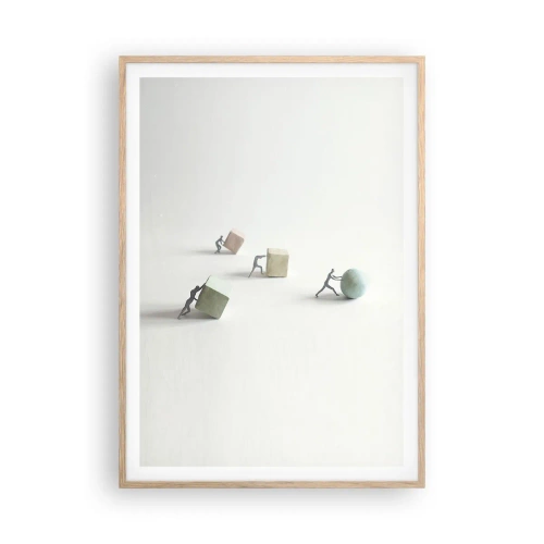 Plagát v ráme zo svetlého duba - Život samotný - 70x100 cm