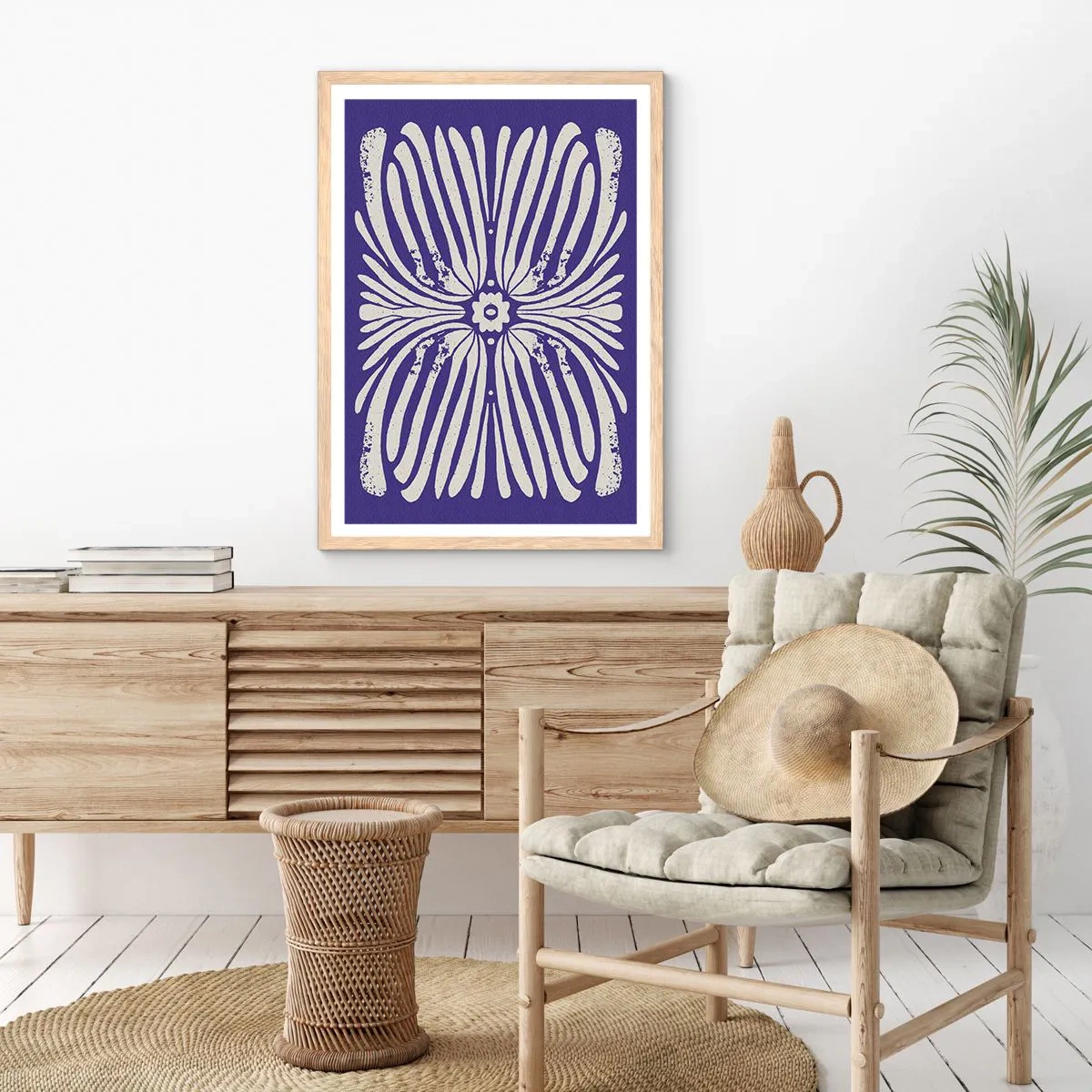 Plagát v ráme zo svetlého duba - Etnické inšpirácie - 70x100 cm