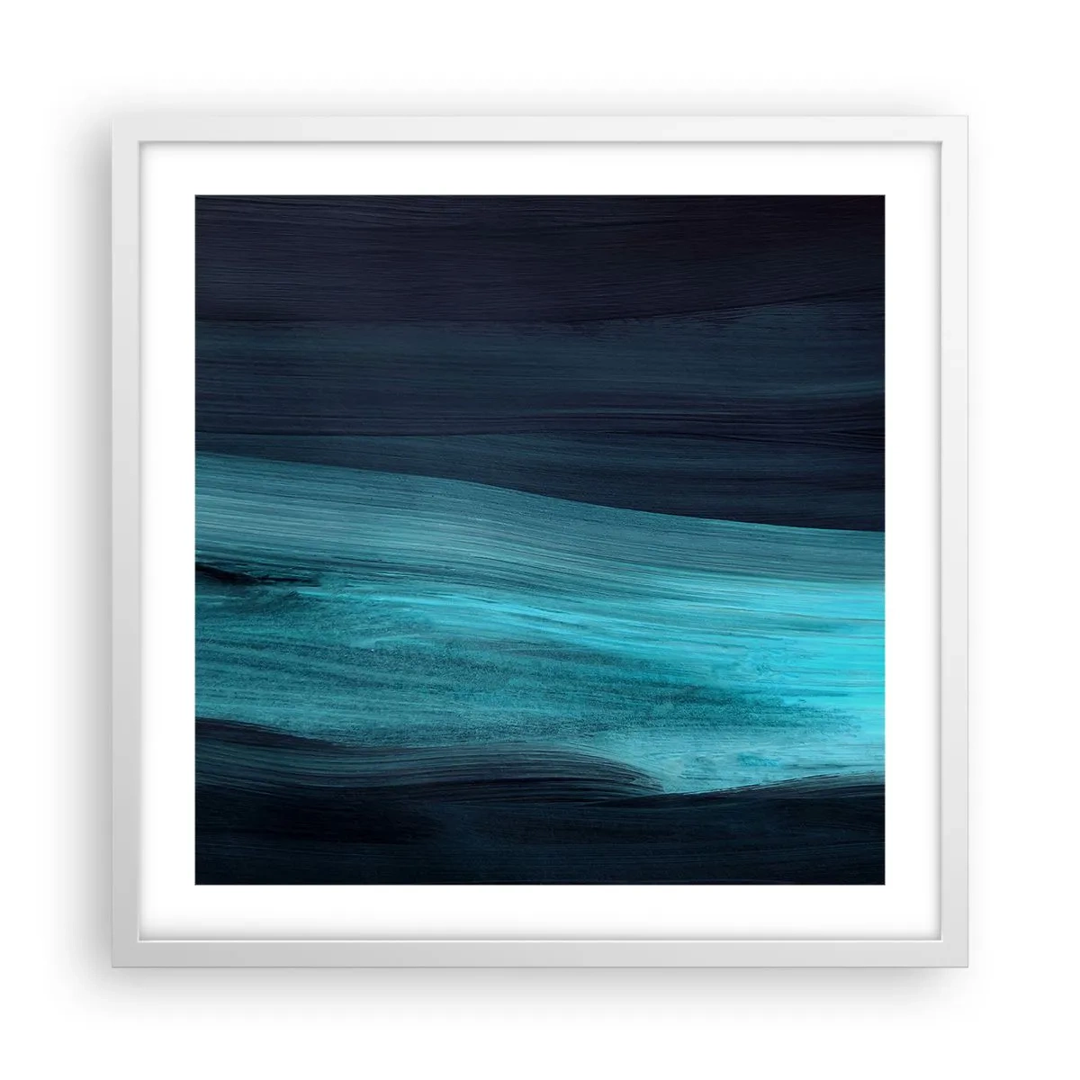 Plagát v bielom ráme - Plávaj s prúdom - 50x50 cm