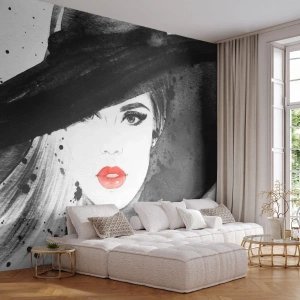 Fototapeta Premium Canvas - Dáma v čiernom - Žena, Ženská tvár, Portrét ženy - 100x70 cm