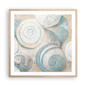 Plagát v ráme zo svetlého duba - Čo skrýva mušľa? - 60x60 cm