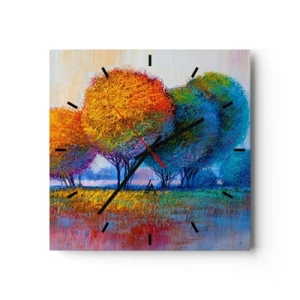 Nástenné hodiny - Trs žiarivých farieb - 30x30 cm