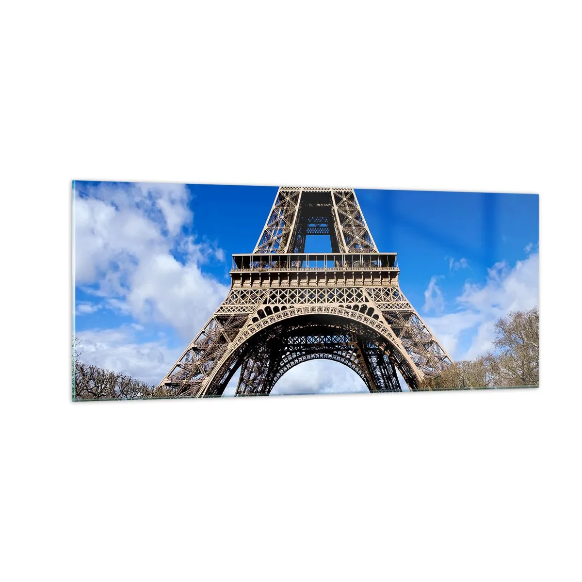 Obraz na skle - Celý Paríž pri jej nohách - 100x40 cm