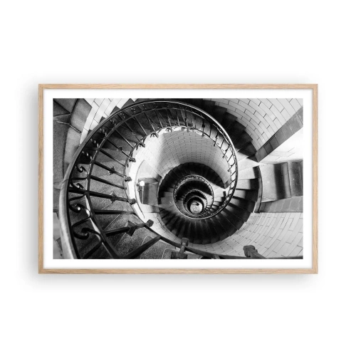 Plagát v ráme zo svetlého duba - Len vyššie a vyššie - 91x61 cm