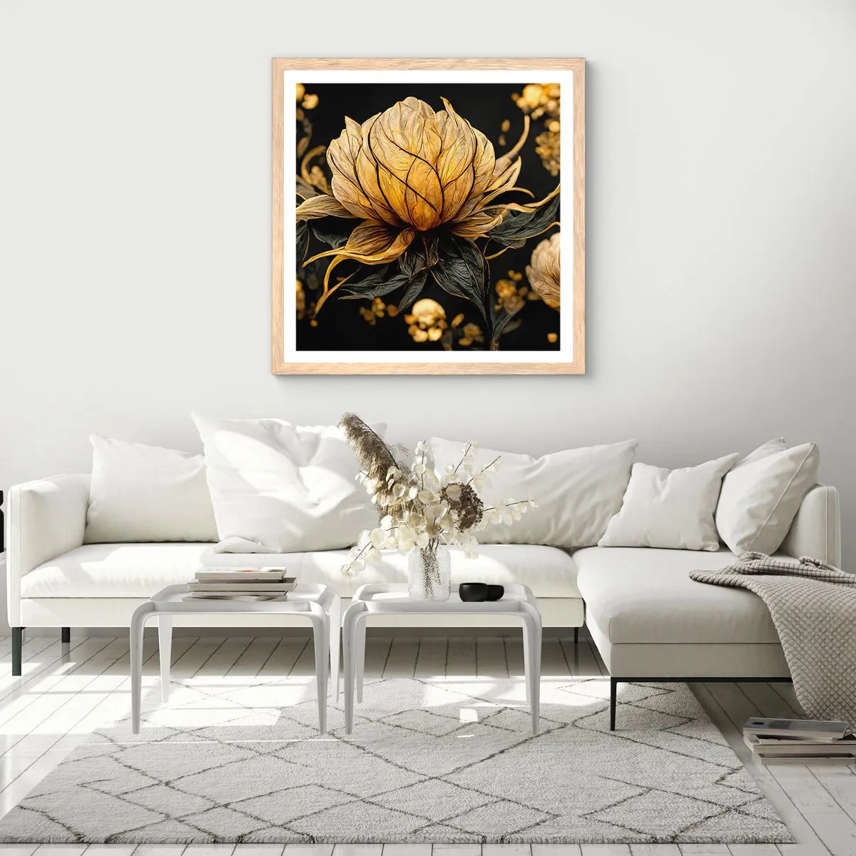 Plagát v ráme zo svetlého duba - Jemná krehkosť - 60x60 cm