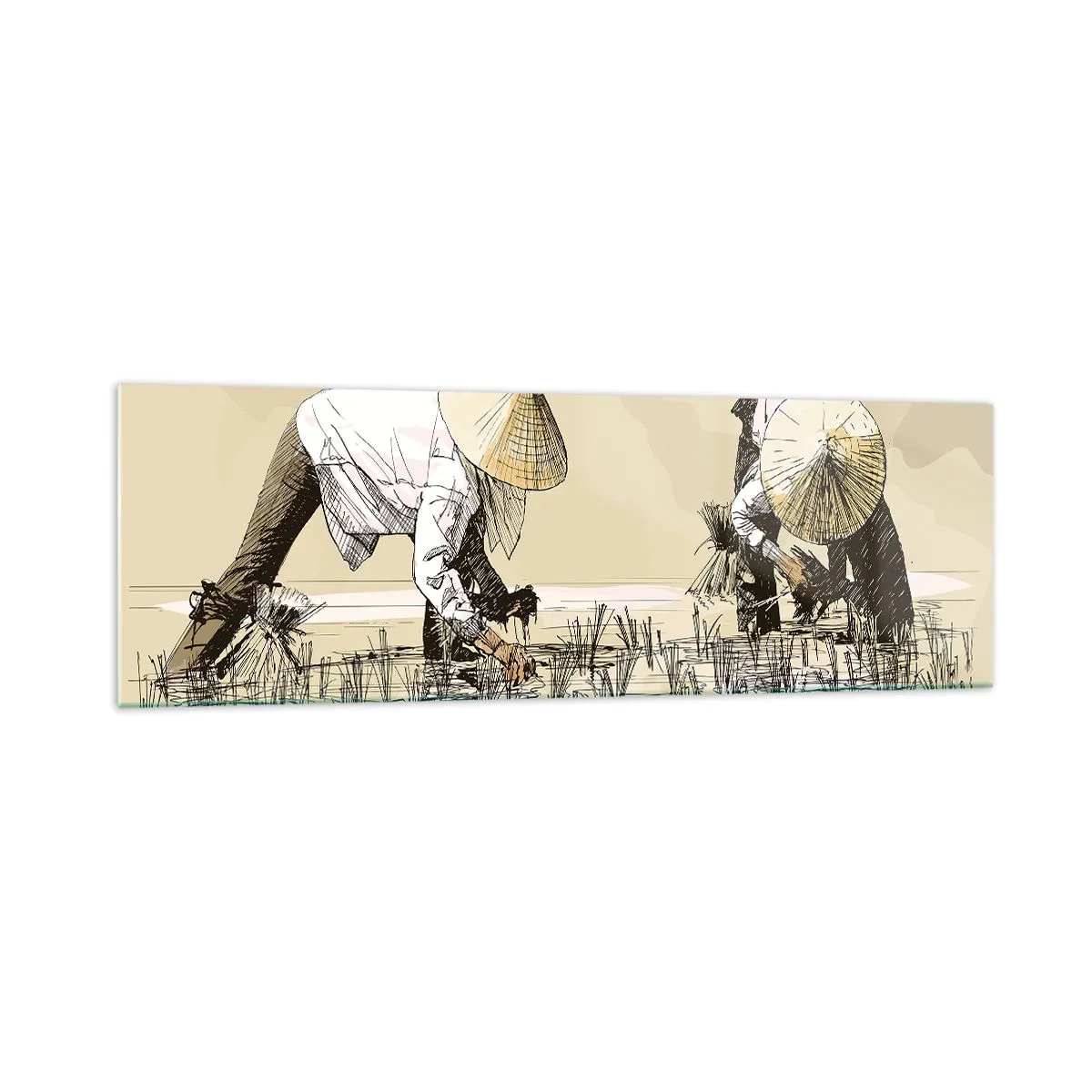 Obraz na skle - Úspešný zber - 160x50 cm