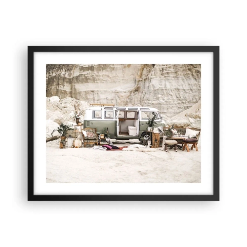 Plagát v čiernom ráme - Cesta práve začína - 50x40 cm