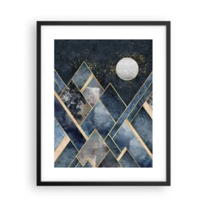 Plagát v čiernom ráme - Geometrická krajina - 40x50 cm
