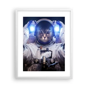 Plagát v bielom ráme - Houston, máte problém - 40x50 cm