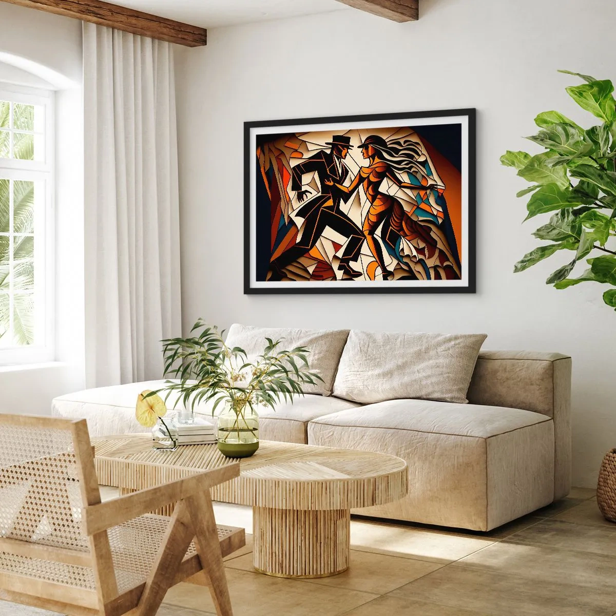 Plagát v čiernom ráme - Tanec vrelosti a vášne - 100x70 cm