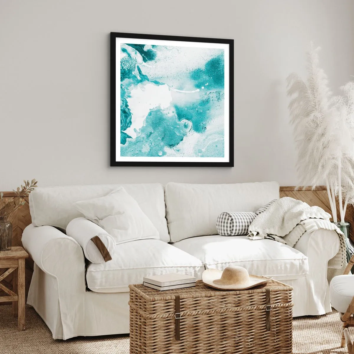 Plagát v čiernom ráme - Povodie modrej - 50x50 cm