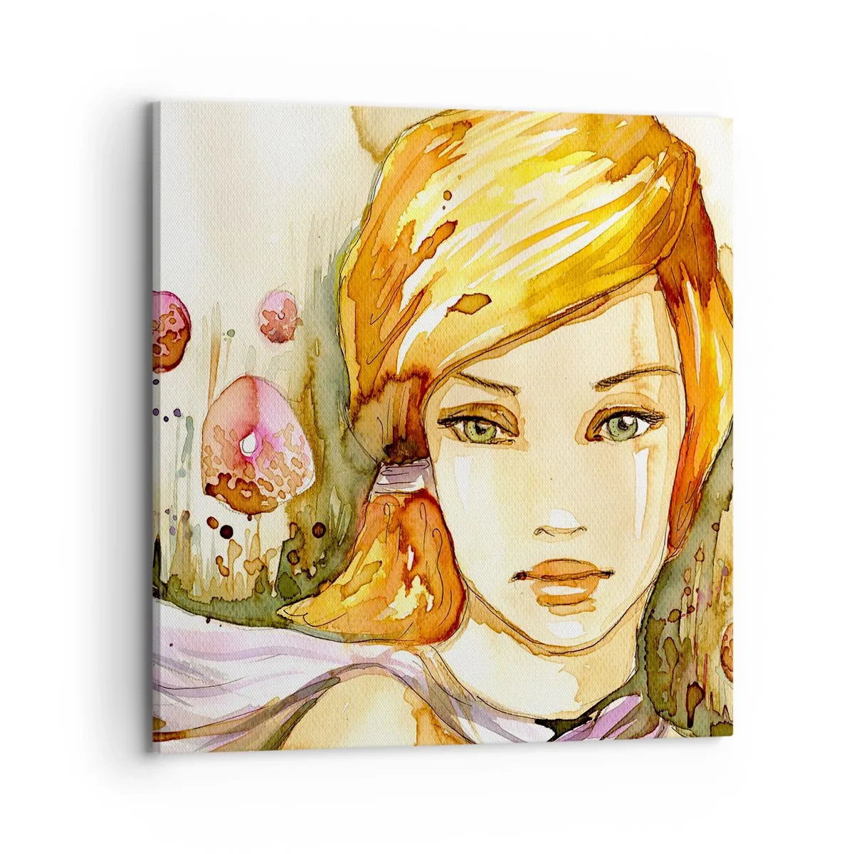 Obraz na plátne - Smaragdový pohľad, ktorý utišuje hnev - 70x70 cm